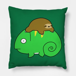 Little Sloth and Chameleon Pillow