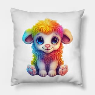 Rainbow Baby Sheep Pillow