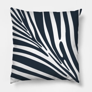 Zebra Animal Print Navy Blue White Boho Pattern Pillow