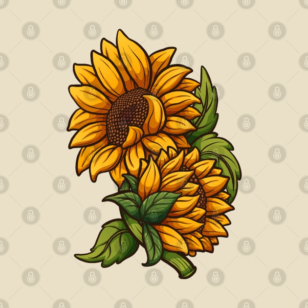 Cartoon Sunflower by memoangeles