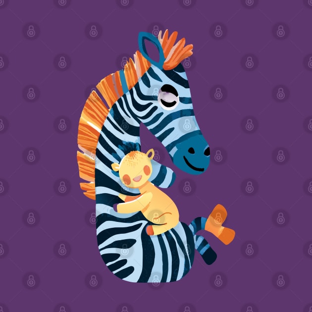 Funny Zebra with Baby Zebra by KDCreativeDesign