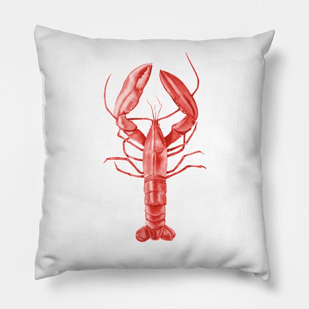 Red lobster illustration Pillow by InnaPatiutko