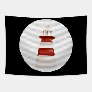 Vintage old white and red lighthouse Tapestry