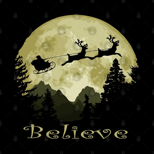 Santa Claus And Moon Believe by Nerd_art