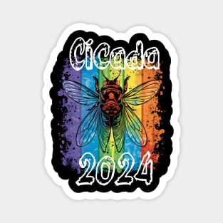 "Cicada 2024" Phenomenon,Rainbow design, Tee Magnet