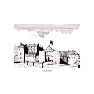 Stirling Castle Scotland Pen Ink Drawing T-Shirt