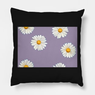 Daisies with purple background Pillow