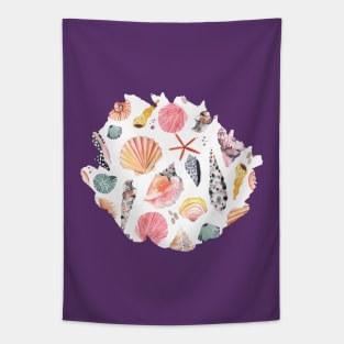 Sea shells Spicy Orange 2 Tapestry