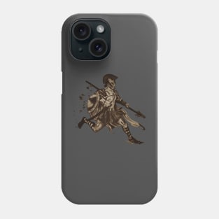 Spartan soldier (design) freehand drawing with filters. Phone Case