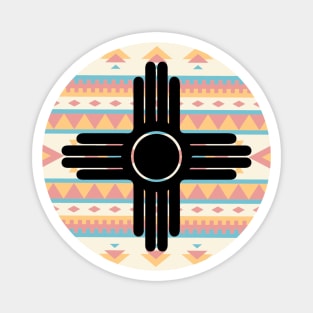 New Mexico Flag Design - Native Zia Pattern Magnet