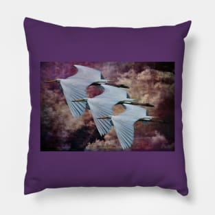 Great White Egrets Pillow