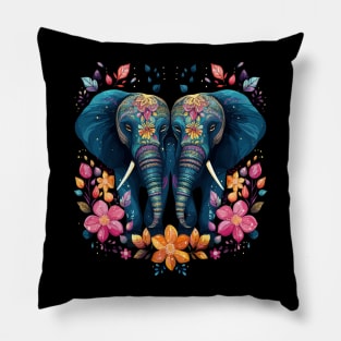 Elephant Couple Valentine Pillow