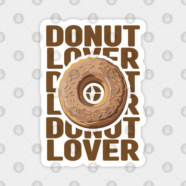 Chocolate donut illustration with text Magnet by Wahyuwm48