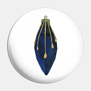 Bauble - Trad blue gold drops Pin