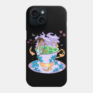 Kawaii Anime Black Girl Magic Tea Phone Case