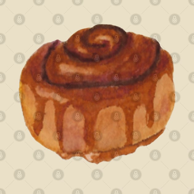 Cinnamon Roll Watercolour Illustration by toffany's