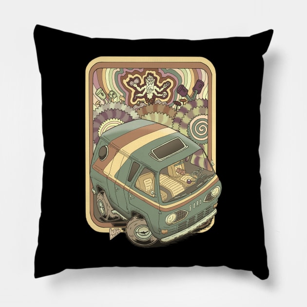 Vintage Customized Van Sepia Pillow by Andres7B9