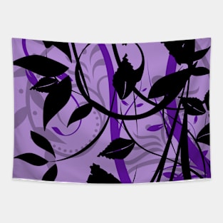 Simplistic with Tribal Shadows and Black Leaves Tapestry