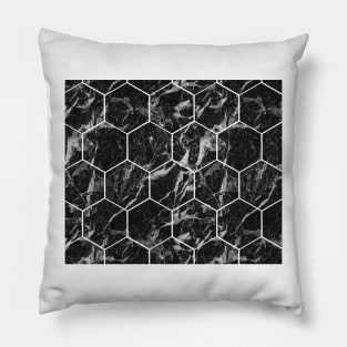 Black Campari - hexagons Pillow