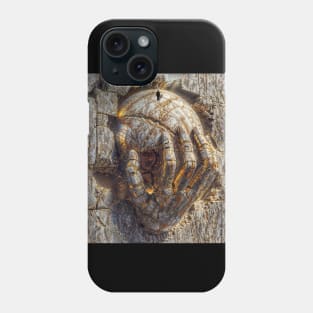 Sculptural Metal Hand: Surreal Art Phone Case