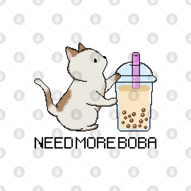Pixel Kitty Needs More Boba Tea! by SirBobalot