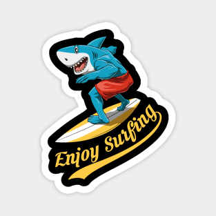 Funny Shark Enjoi Surfing Summer Surfer Surfboard Magnet