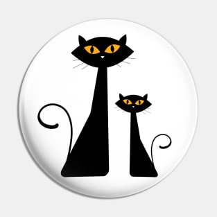 Black Cat Mom Happy Mothers Day For Cat Lovers Family Matching Pin