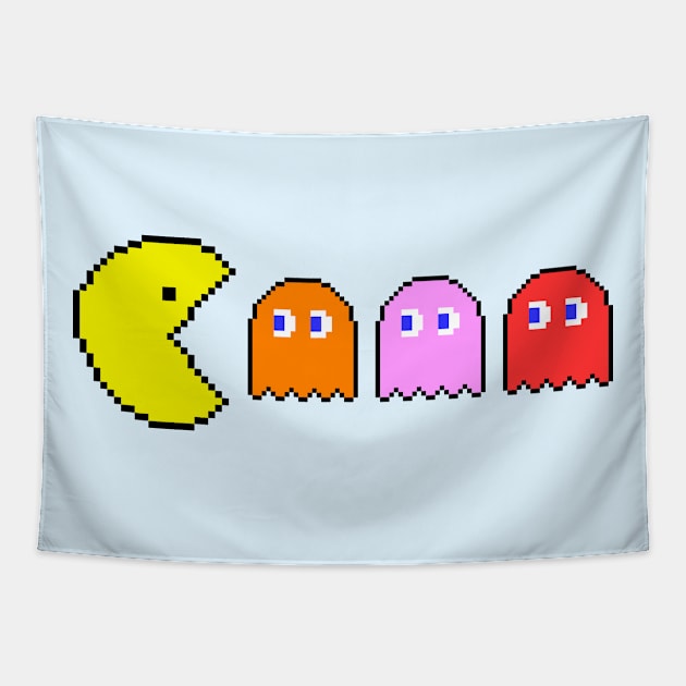 PAC MAN NOM NOM NOM Tapestry by nurkaymazdesing