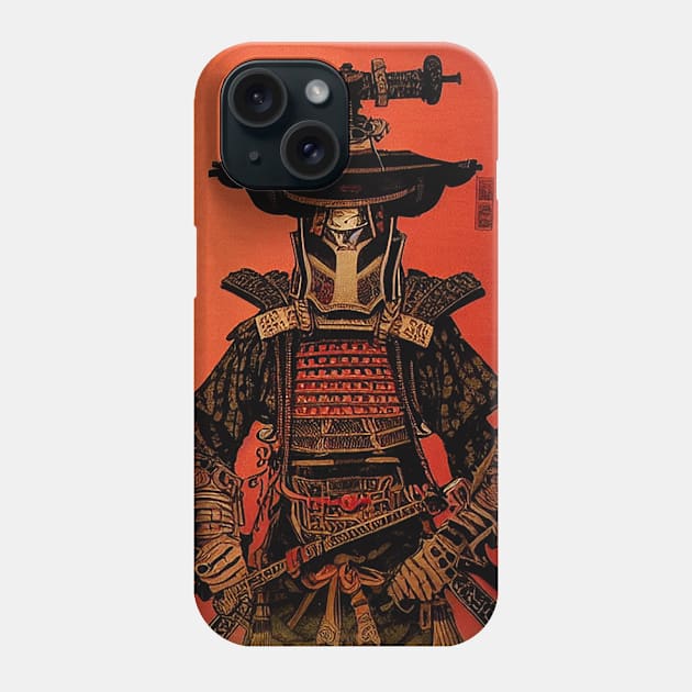 Japanese Woodblock Samurai Warrior Phone Case by NovelCreations