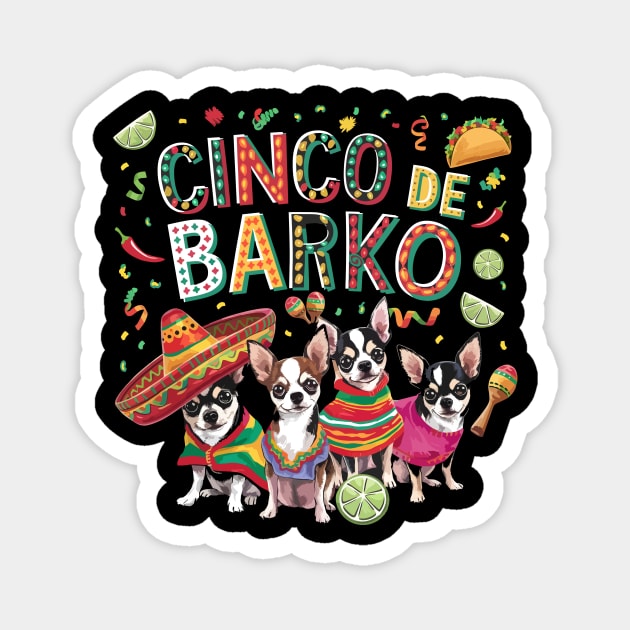 Fiesta Chihuahuas Cinco de Barko Party Dog Magnet by ism's Store