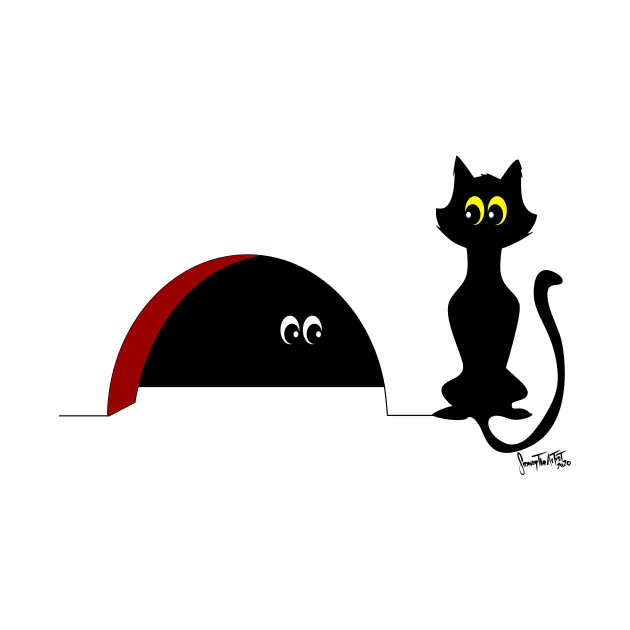 Cat and Mouse play peek a boo gift by SidneyTees