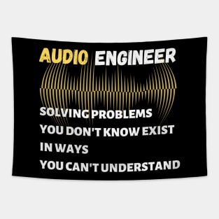 Audio engineer solving problems Unisex Tapestry