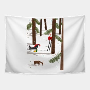 Forest Christmas Party Tapestry