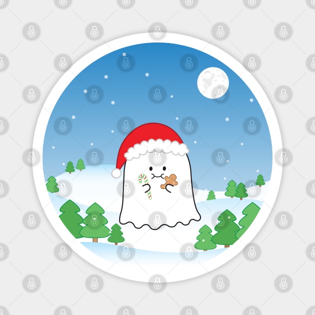 Gordie the Ghost (snowy Christmas) | by queenie's cards Magnet by queenie's cards