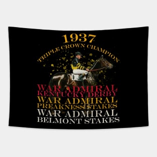 1937 Triple Crown Champion War Admiral horse racing design Tapestry