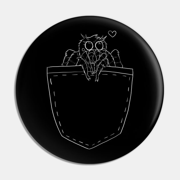 Jumping Spider Pocket Pal Pin by Cup O Isopod