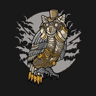 Retro Futurism Steampunk Electic World Owl 2 T-Shirt