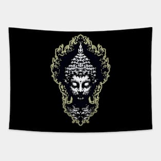 Gothic Buddha Silhouette Tapestry