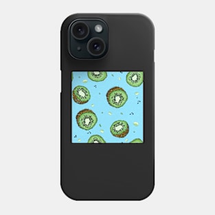 Summer Time Kiwi Blue Pattern Texture Phone Case