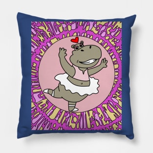 Dancing Ballerina Ballet Hippopotamus Pillow