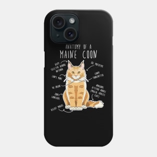 Maine Coon Cat Anatomy Phone Case