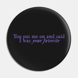 Purple Lyrics Pin