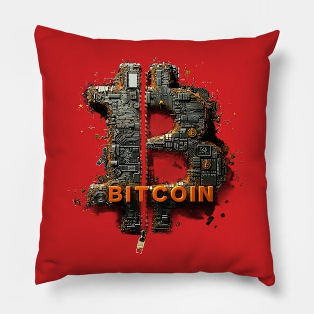 Bitcoin: Inside the Blockchain Pillow by TooplesArt