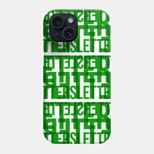 Letters Typography Stack (Green) Phone Case