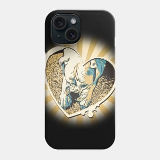 Vintage Sad White Boxer Heart Phone Case