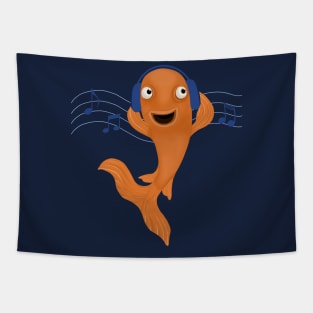 Music Loving Goldfish Tapestry