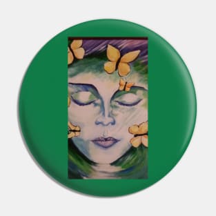 Face with Butterflies Pin