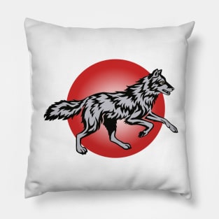 Flame Wolf Running Pillow