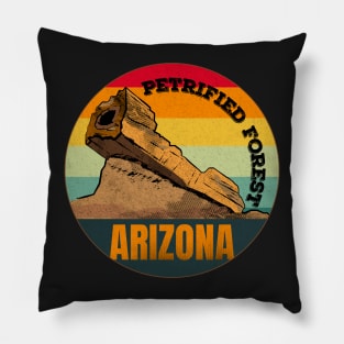 Retro Petrified forest national park Pillow