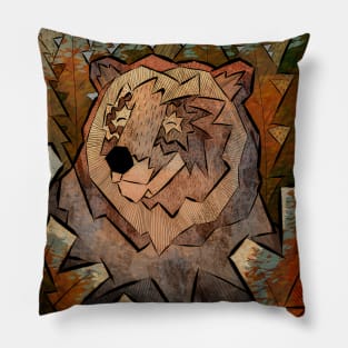 The brown forest bear Pillow